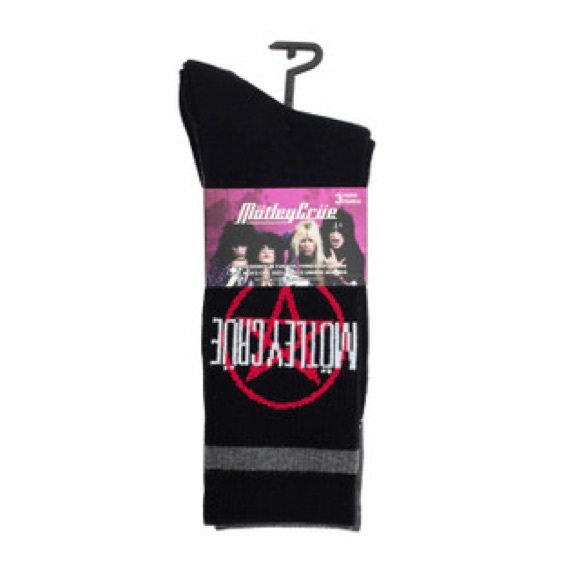 NWT MOTLEY CRUE Assorted Men’s 3-Pack Rock Band Poly Cotton Crew Length Socks - Picture 3 of 5
